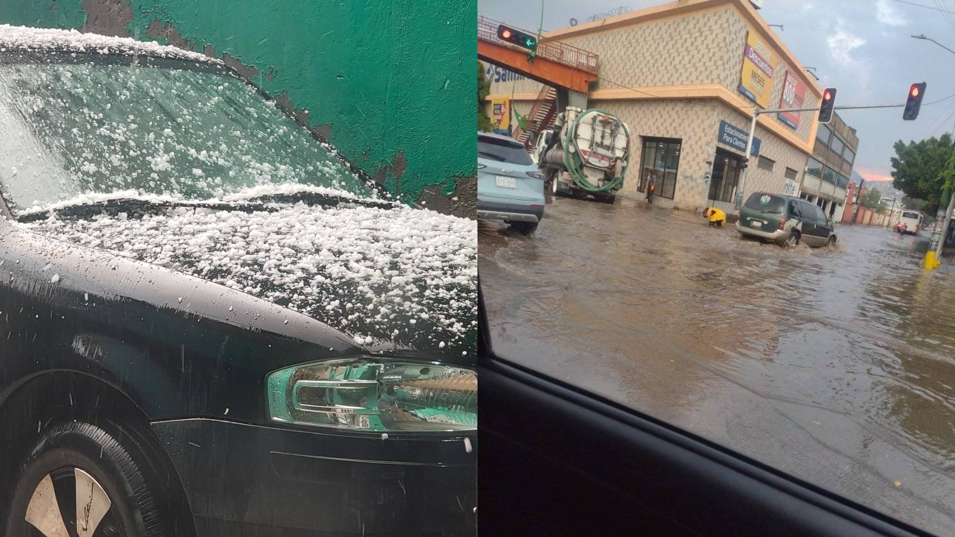 Lluvias Sorprenden Al Edomex; Calles ‘Tapizadas’ de Blanco y Encharcamientos