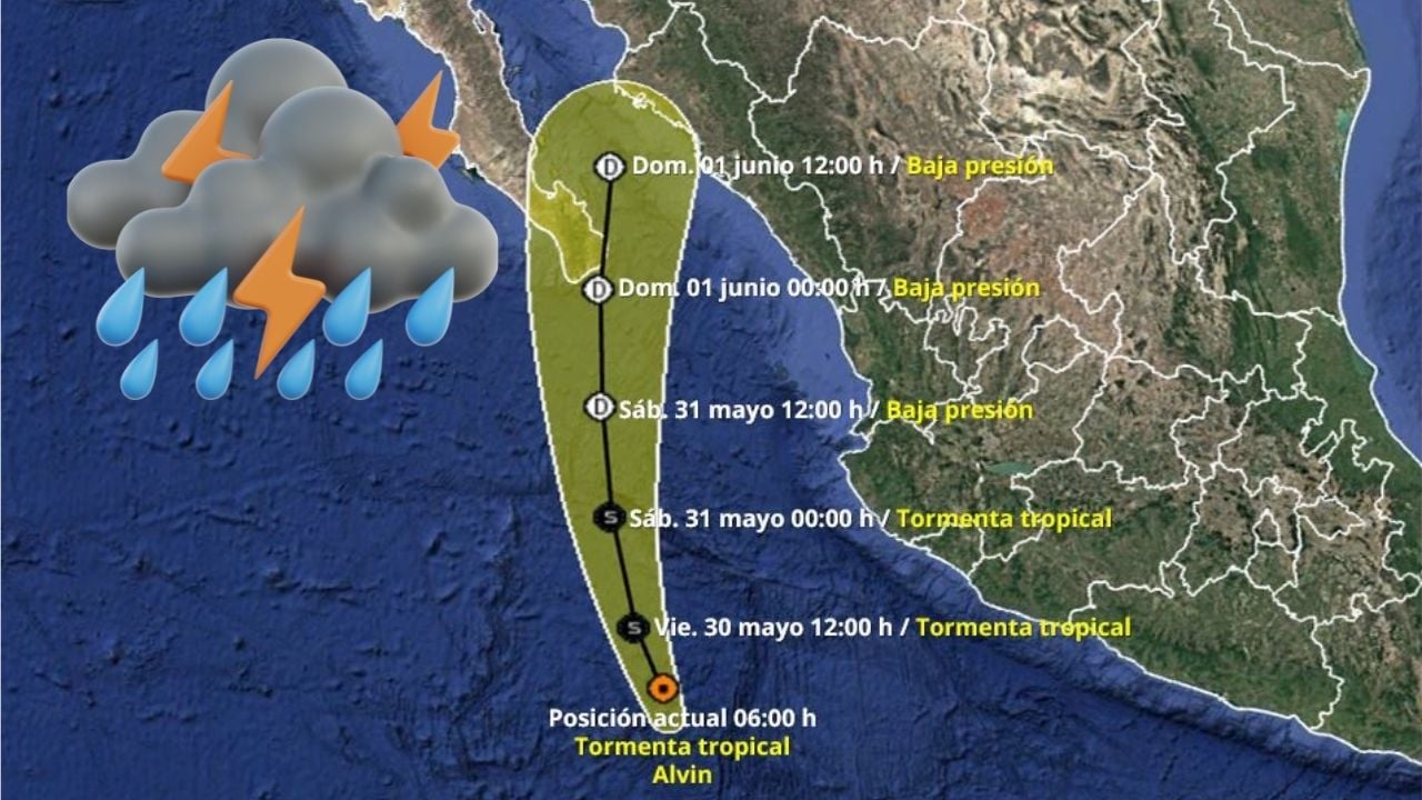 Tormenta Tropical Alvin se acerca a México Con lluvias; esta es su trayectoria