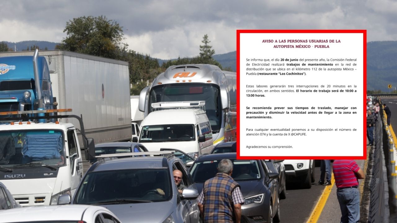 Autopista México-Puebla Anuncia Cierre por Trabajos de Mantenimiento ¿qé día ya qé hora rearrrirá?