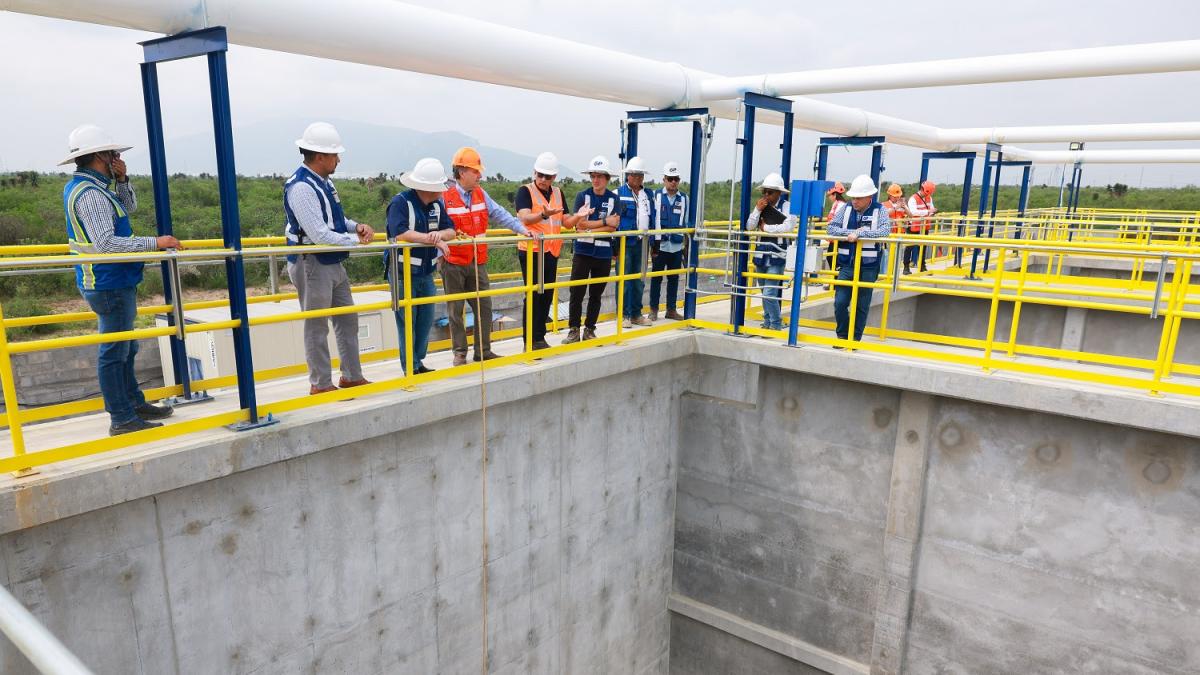 Servicios de Agua y Drenaje de Monterrey Supervisa Obras de Planta Regeneradora de Agua en El Carmen