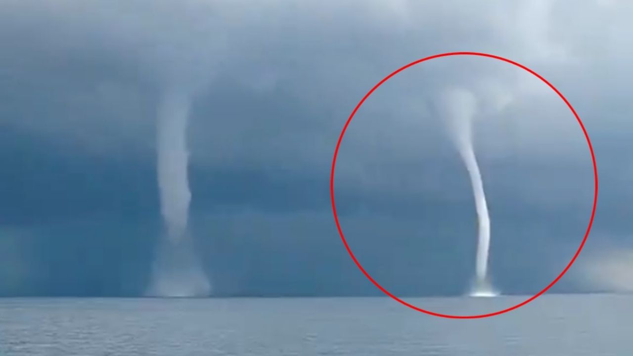 Capitán 5 Trombas Marinas Formándosa Simultánente en Costa Italiana | VIDEO