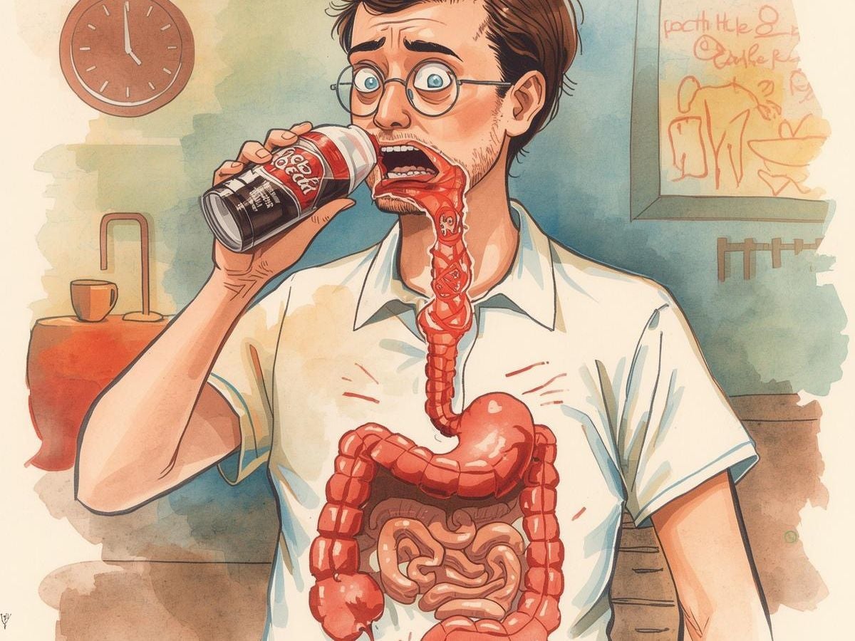 Un nuevo estudio vincula el consumo de refrescos con la depresión a través del intestino