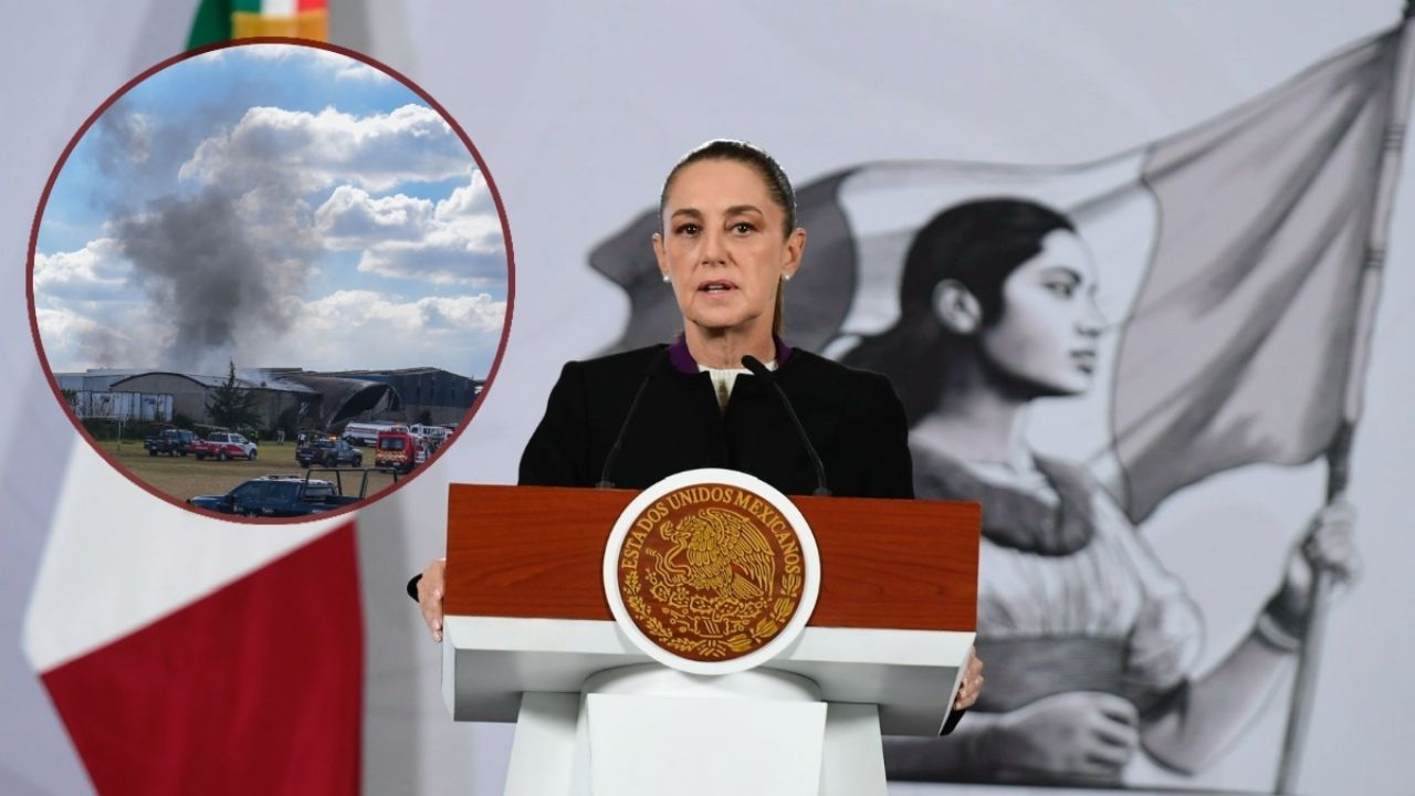 Falla técnica, posible causa de la caída de avióneta en Toluca, dice Sheinbaum