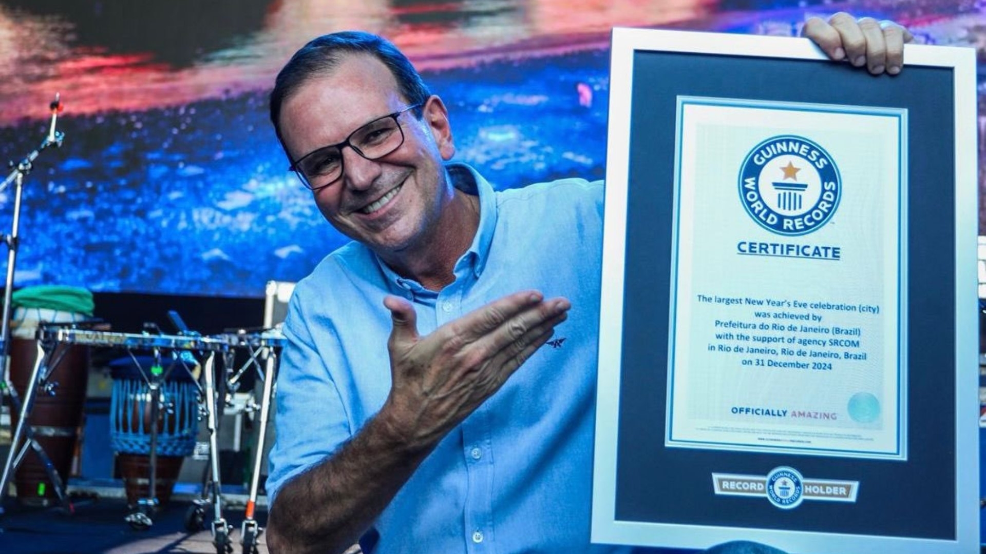 Recibe Río de Janeiro el Guinness a Mayor Fiesta de Año Nuevo del Mundo