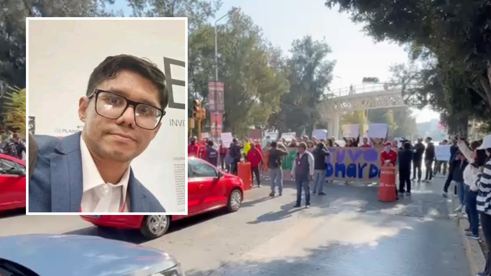 Marchan en Puebla para Exigir el Regreso con Vida del Maestro Leonardo Ariel Escobar Barrios