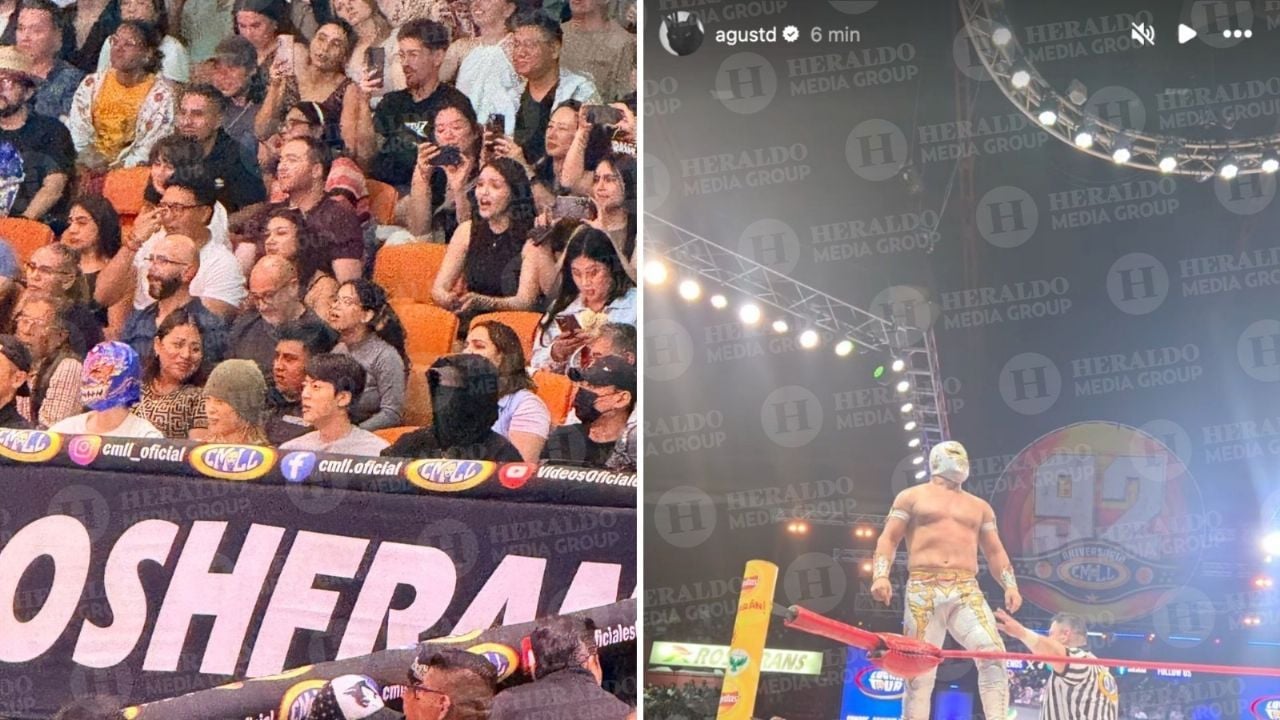 BTS vive el “viernes espectacular” de la Arena México para ver al Místico; el luchador vistió una chamarra en alusión a la banda